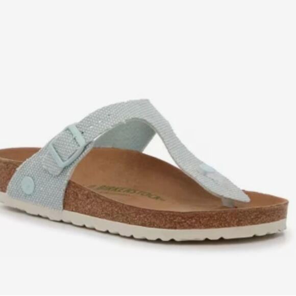 Birkenstock Gizeh Vegan Birko-Flor Sandals- Light Blue - Picture 1 of 12